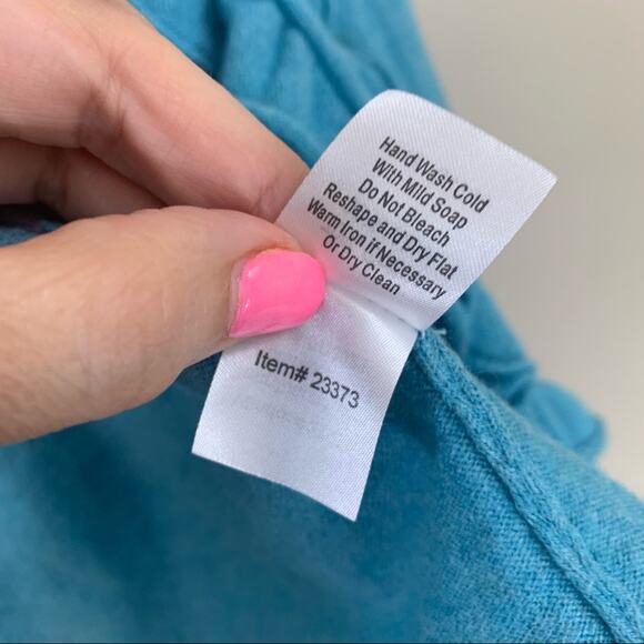 Garnet Hill Wool Blend Aqua Ruffle Neck Cardigan - Picture 4 of 6